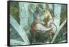 Sistine Chapel Ceiling: the Prophet Jeremiah (Pre Resoration)-Michelangelo Buonarroti-Framed Stretched Canvas