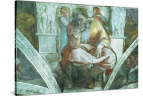 Sistine Chapel Ceiling: the Prophet Jeremiah (Pre Resoration)-Michelangelo Buonarroti-Stretched Canvas