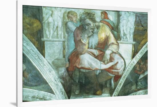 Sistine Chapel Ceiling: the Prophet Jeremiah (Pre Resoration)-Michelangelo Buonarroti-Framed Giclee Print