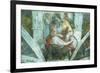 Sistine Chapel Ceiling: the Prophet Jeremiah (Pre Resoration)-Michelangelo Buonarroti-Framed Premium Giclee Print