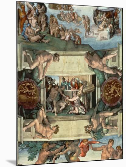 Sistine Chapel Ceiling : the Sacrifice of Noah, 1508-10-Michelangelo Buonarroti-Mounted Giclee Print