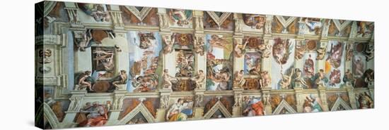 Sistine Chapel Ceiling, View of the Entire Vault-Michelangelo Buonarroti-Stretched Canvas