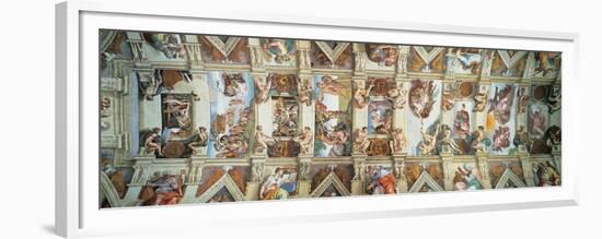 Sistine Chapel Ceiling, View of the Entire Vault-Michelangelo Buonarroti-Framed Premium Giclee Print