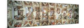 Sistine Chapel Ceiling, View of the Entire Vault-Michelangelo Buonarroti-Mounted Premium Giclee Print