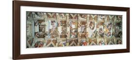 Sistine Chapel Ceiling, View of the Entire Vault-Michelangelo Buonarroti-Framed Art Print