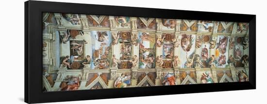 Sistine Chapel Ceiling, View of the Entire Vault-Michelangelo Buonarroti-Framed Art Print