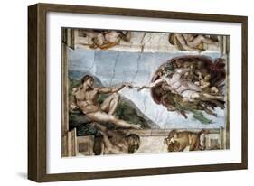 Sistine Chapel, the Creation of Adam-null-Framed Art Print