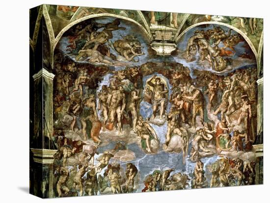 Sistine Chapel: the Last Judgement, 1538-41-Michelangelo Buonarroti-Stretched Canvas