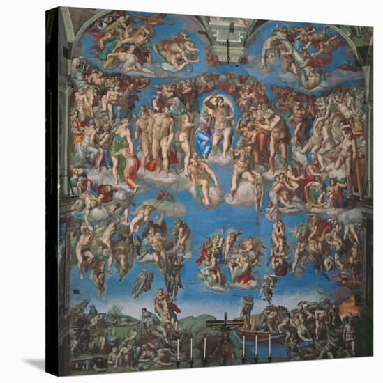 Sistine Chapel, the Last Judgment (Entire View)-Michelangelo Buonarroti-Stretched Canvas