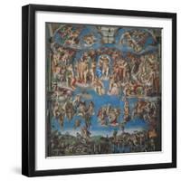 Sistine Chapel, the Last Judgment (Entire View)-Michelangelo Buonarroti-Framed Art Print