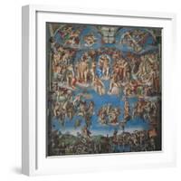 Sistine Chapel, the Last Judgment (Entire View)-Michelangelo Buonarroti-Framed Art Print