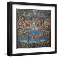 Sistine Chapel, the Last Judgment (Entire View)-Michelangelo Buonarroti-Framed Art Print