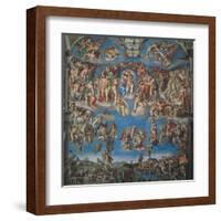 Sistine Chapel, the Last Judgment (Entire View)-Michelangelo Buonarroti-Framed Art Print