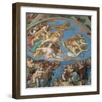 Sistine Chapel, the Last Judgment, Instruments of Christ's Passion-Michelangelo Buonarroti-Framed Art Print