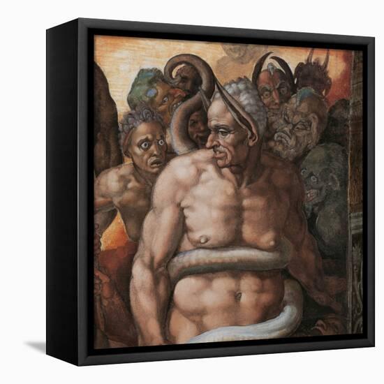 Sistine Chapel, the Last Judgment. Minos, Judge of Hell-Michelangelo Buonarroti-Framed Stretched Canvas