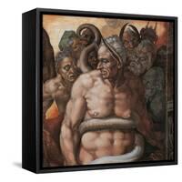 Sistine Chapel, the Last Judgment. Minos, Judge of Hell-Michelangelo Buonarroti-Framed Stretched Canvas