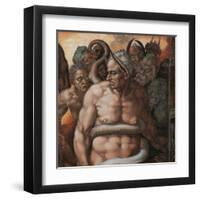 Sistine Chapel, the Last Judgment. Minos, Judge of Hell-Michelangelo Buonarroti-Framed Art Print