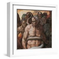 Sistine Chapel, the Last Judgment. Minos, Judge of Hell-Michelangelo Buonarroti-Framed Art Print