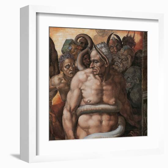 Sistine Chapel, the Last Judgment. Minos, Judge of Hell-Michelangelo Buonarroti-Framed Art Print