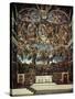 Sistine Chapel with the Retable of the Last Judgement (Fall of the Damned)-Michelangelo Buonarroti-Stretched Canvas