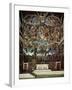 Sistine Chapel with the Retable of the Last Judgement (Fall of the Damned)-Michelangelo Buonarroti-Framed Giclee Print