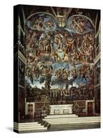 Sistine Chapel with the Retable of the Last Judgement (Fall of the Damned)-Michelangelo Buonarroti-Stretched Canvas