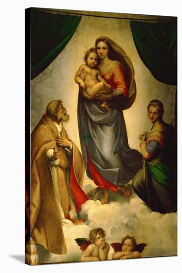 Sistine Madonna, Painted for Pope Julius II as His Present to City of Piacenza, Italy, 1512-1513-Raphael-Stretched Canvas