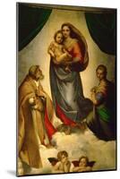 Sistine Madonna, Painted for Pope Julius II as His Present to City of Piacenza, Italy, 1512-1513-Raphael-Mounted Giclee Print