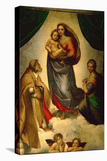 Sistine Madonna, Painted for Pope Julius II as His Present to City of Piacenza, Italy, 1512-1513-Raphael-Stretched Canvas