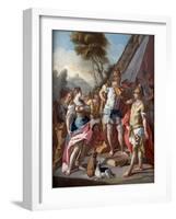 Sisygambis...Mistakes Hephistion for Alexander the Great, 18th Century-Francesco de Mura-Framed Giclee Print