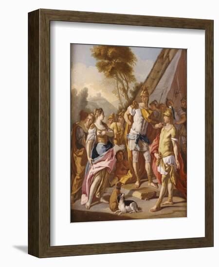 Sisygambis, the Mother of Darius, Mistaking Hephaestion for Alexander the Great-Francesco de Mura-Framed Giclee Print
