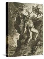 Sisyphus in Hades, Engraving, 17th Century-Flemish School-Stretched Canvas