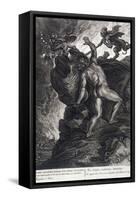 Sisyphus Pushing His Stone up a Mountain, 1731-Bernard Picart-Framed Stretched Canvas