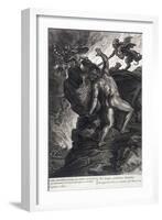 Sisyphus Pushing His Stone up a Mountain, 1731-Bernard Picart-Framed Giclee Print