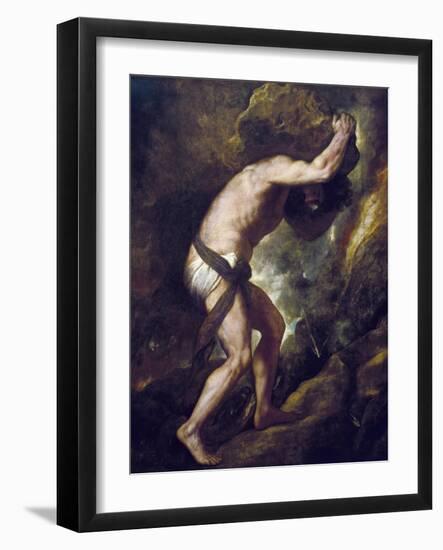 Sisyphus-Titian (Tiziano Vecelli)-Framed Art Print