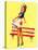 Sit Down Stripes Pin-Up c1940s-Art Frahm-Stretched Canvas