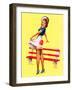 Sit Down Stripes Pin-Up c1940s-Art Frahm-Framed Art Print