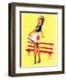 Sit Down Stripes Pin-Up c1940s-Art Frahm-Framed Art Print