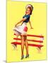 Sit Down Stripes Pin-Up c1940s-Art Frahm-Mounted Art Print