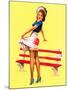 Sit Down Stripes Pin-Up c1940s-Art Frahm-Mounted Art Print