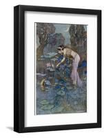 Sita Finds Rama (Seventh Avatar of Vishnu) Among the Lotus Blooms-Warwick Goble-Framed Photographic Print