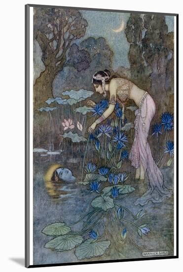 Sita Finds Rama (Seventh Avatar of Vishnu) Among the Lotus Blooms-Warwick Goble-Mounted Photographic Print