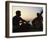 Sitar and Tabla Player Beside the Ganga River, Varanasi, Uttar Pradesh State, India-John Henry Claude Wilson-Framed Photographic Print