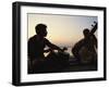 Sitar and Tabla Player Beside the Ganga River, Varanasi, Uttar Pradesh State, India-John Henry Claude Wilson-Framed Photographic Print