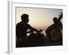 Sitar and Tabla Player Beside the Ganga River, Varanasi, Uttar Pradesh State, India-John Henry Claude Wilson-Framed Photographic Print