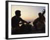 Sitar and Tabla Player Beside the Ganga River, Varanasi, Uttar Pradesh State, India-John Henry Claude Wilson-Framed Photographic Print