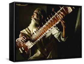 Sitar Player, India-John Henry Claude Wilson-Framed Stretched Canvas