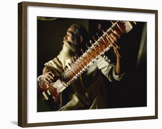 Sitar Player, India-John Henry Claude Wilson-Framed Photographic Print