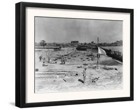 Site of Mass Burning of Polish and French Slave Laborers at Nazi camp near Leipzig, c.1945-null-Framed Art Print