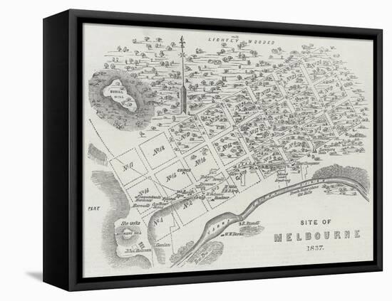 Site of Melbourne, 1837-null-Framed Stretched Canvas